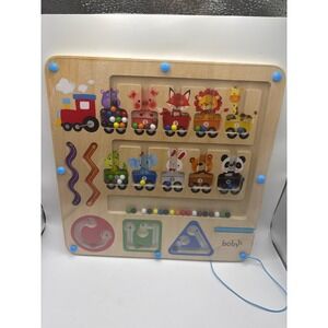 Boby Wooden Magnetic Toddler Maze Board Animal Train Counting Color Sorting Toy